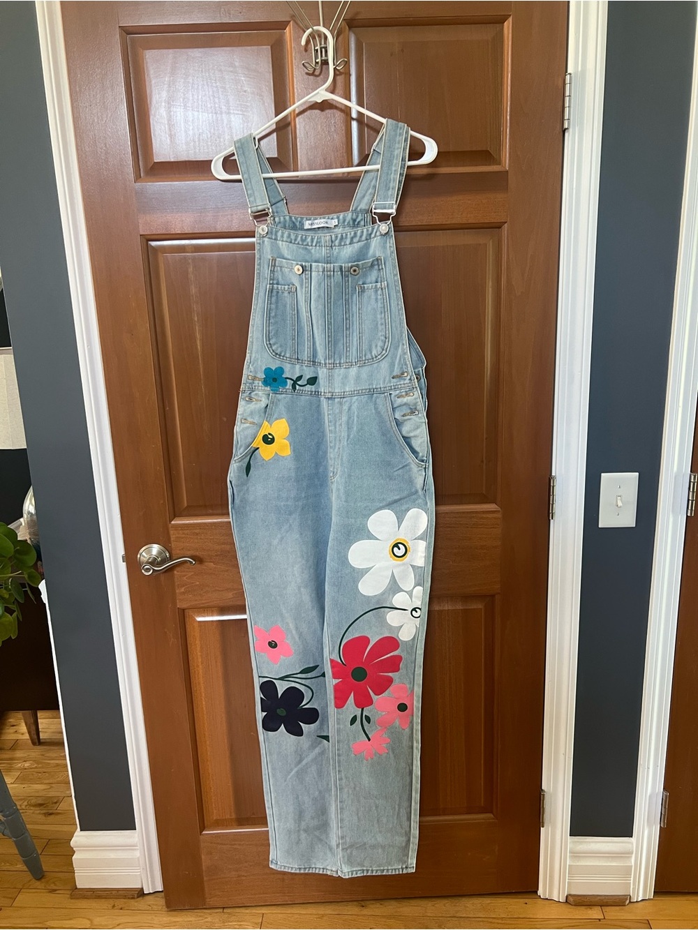 MISSLOOK floral denim bibs